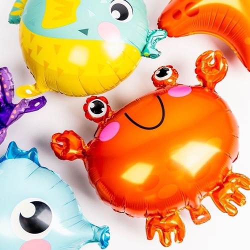 海洋生物造型氣球 動物氣球 鋁箔氣球 生日氣球 氣球派對 生日佈置 動物頭 動物園 周歲 螃蟹 河馬 河豚 海星 章魚
