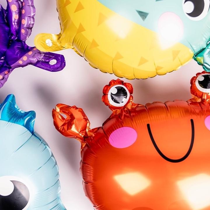 海洋生物造型氣球 動物氣球 鋁箔氣球 生日氣球 氣球派對 生日佈置 動物頭 動物園 周歲 螃蟹 河馬 河豚 海星 章魚-細節圖2