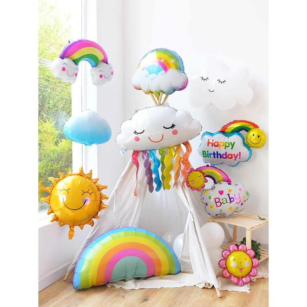 ☆全館免運☆ *~彩虹雲朵氣球~* 幸福星辰婚禮佈置 鋁箔氣球 生日派對 生日慶生 氣球生日 拍攝道具 熱氣球 白雲-細節圖5