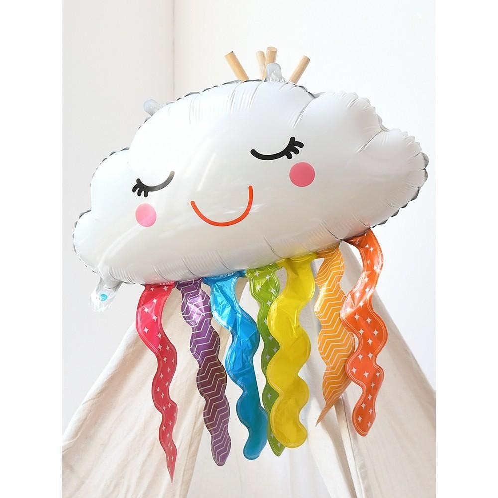 ☆全館免運☆ *~彩虹雲朵氣球~* 幸福星辰婚禮佈置 鋁箔氣球 生日派對 生日慶生 氣球生日 拍攝道具 熱氣球 白雲-細節圖6