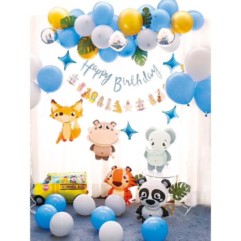 【門市現貨】動物造型氣球 動物氣球 鋁箔氣球 生日氣球 抓周 動物頭 大象 動物園 周歲 兔子 貓咪 河馬 狐狸-細節圖7
