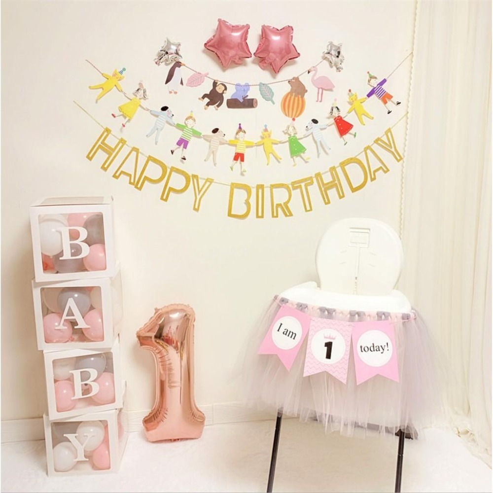 ☆門市現貨☆ 生日派對三角拉旗＂加厚＂款式_燙金拉旗_生日佈置_周歲慶生_生日掛旗_北歐風_魚尾旗_紙扇花櫥窗布置-細節圖7