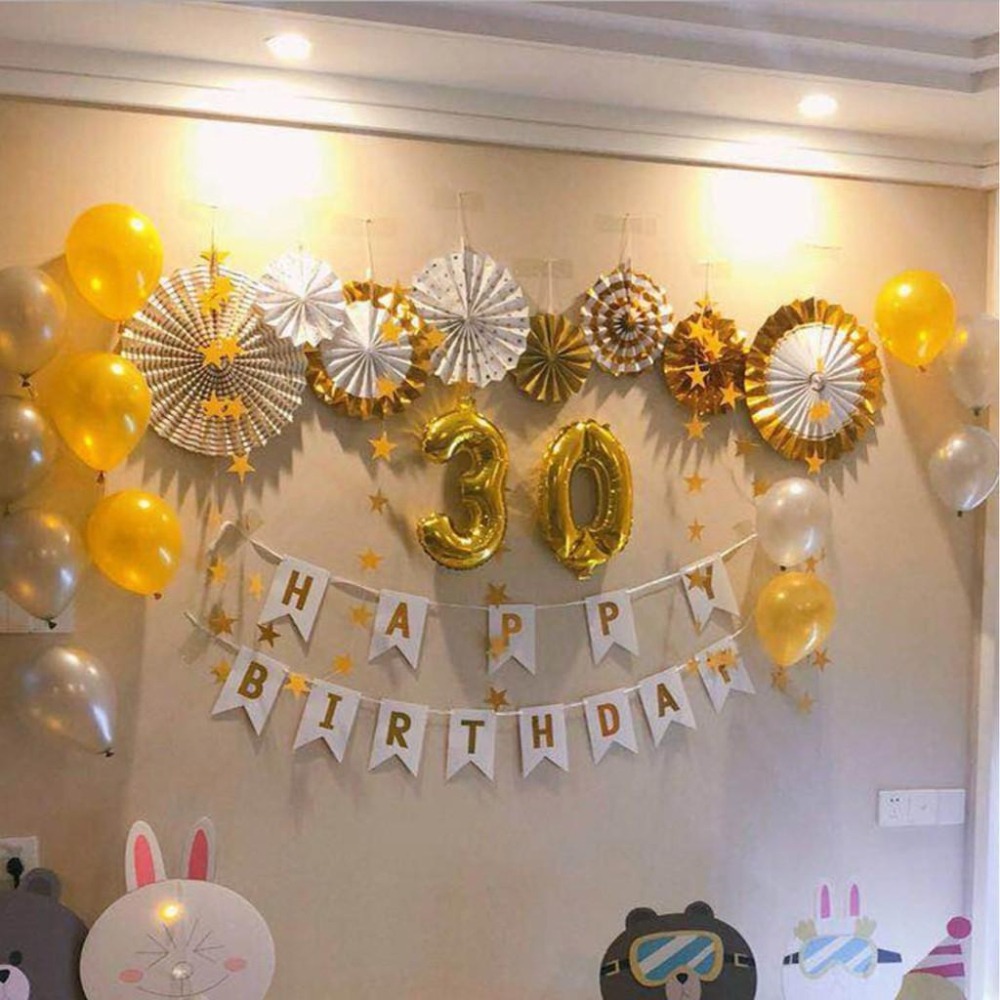 ☆門市現貨☆ 生日派對三角拉旗＂加厚＂款式_燙金拉旗_生日佈置_周歲慶生_生日掛旗_北歐風_魚尾旗_紙扇花櫥窗布置-細節圖9