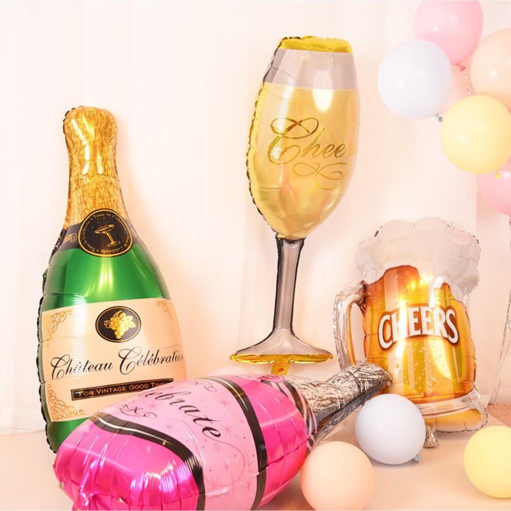 ☆全館免運☆ 派對香檳氣球系列_幸福星辰婚禮氣球_生日氣球_派對道具_威士忌_高腳杯_開幕酒會-細節圖8