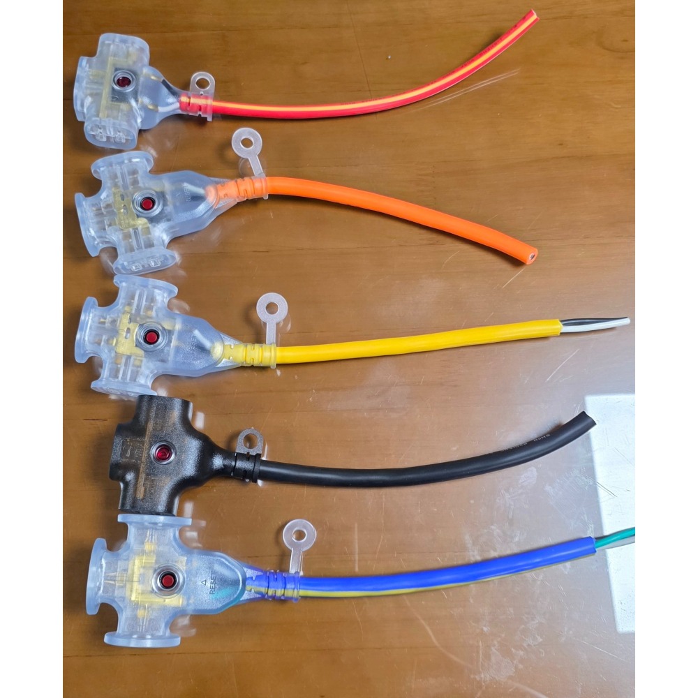 動力線 延長線 無插頭15A 2.0m㎡ 3.5m㎡ 20公分 接線 維修用 三面插孔 過載保護器 附燈-細節圖4