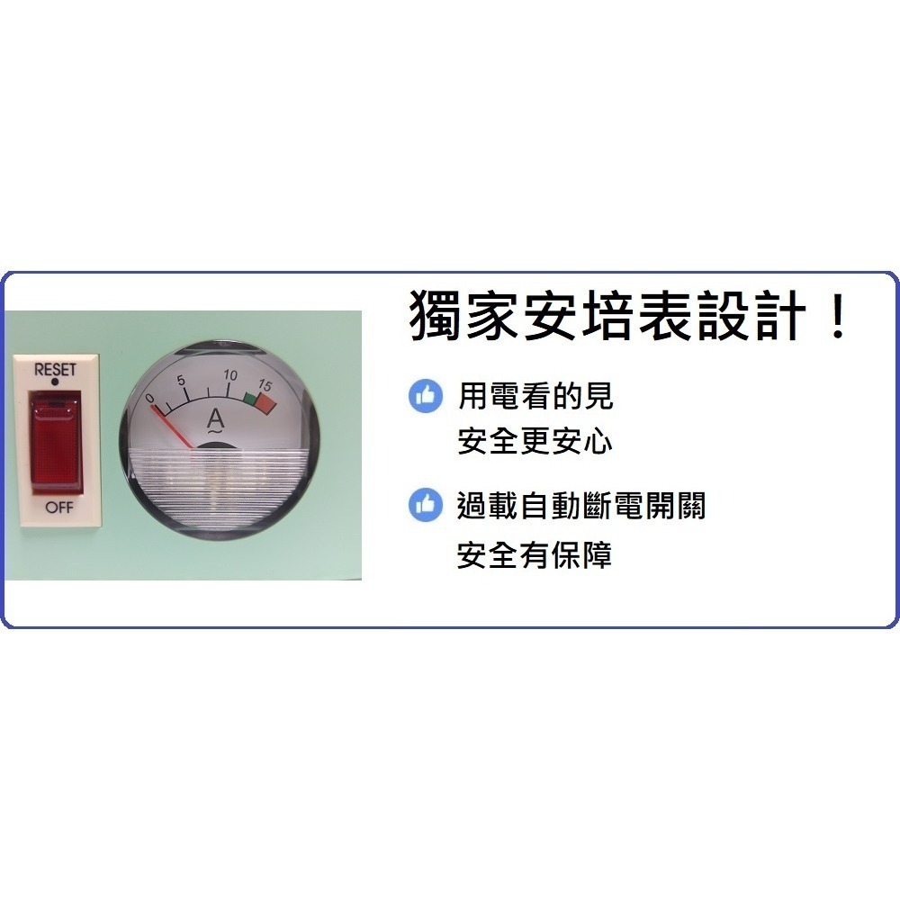 新e代 家用延長線 大電流15A 無線~5.4公尺 露營 一開四插座 安培錶顯示用電量 過載自動斷電 開關附燈-細節圖3