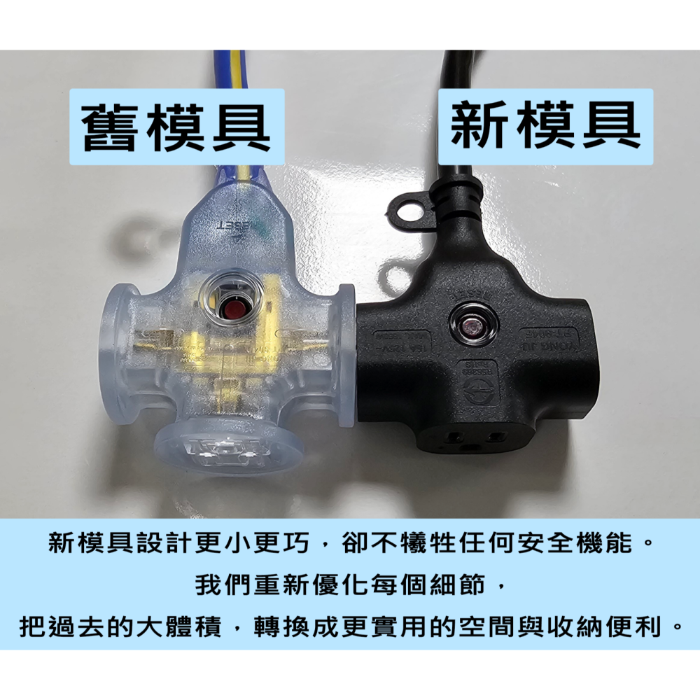 新e代 延長線 15A大電流 2孔 3孔接地 耐車壓 過載保護 雙層絕緣 防火塑料 台灣製造 認證合格 露營 動力線-細節圖7