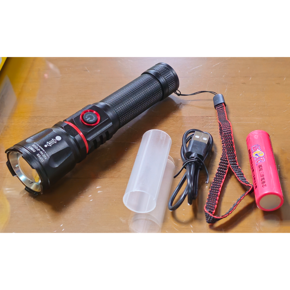 新e代 10瓦 1800流明 激光手電筒 多功能 可調焦距 磁吸 USB充電-規格圖2