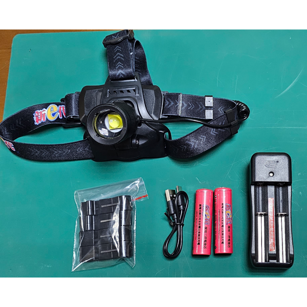 新e代 10瓦2000流明 P70 充電LED頭燈 5段開關 感應式 伸縮調焦 登山 露營 附固定掛勾-規格圖6