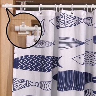 黏貼式窗簾桿掛夾 2入1組 窗簾 門簾 浴簾 桿子固定夾 掛架 掛勾-細節圖3