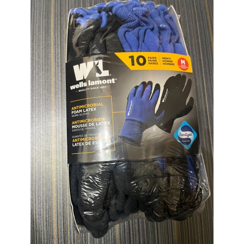 全新❤️ 分售 好市多Wells Lamont乳膠工作手套 工作手套 車用手套 手套 尺寸M 藍色款 黑色款 園藝手套