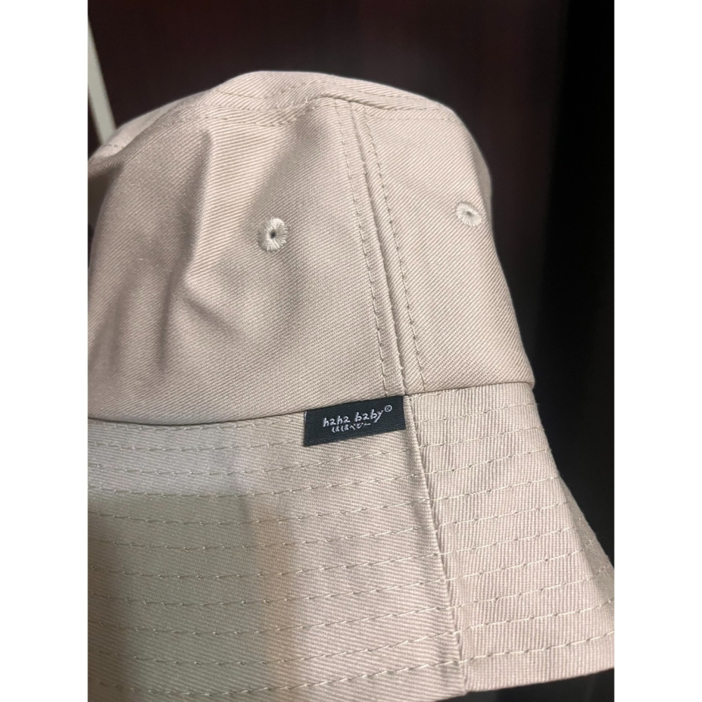 全新 hahababy帶繩單面漁夫帽-奶茶色 漁夫帽 帶繩漁夫帽 帽子 釣魚帽 防風帽 造型帽 奶茶帽-細節圖4