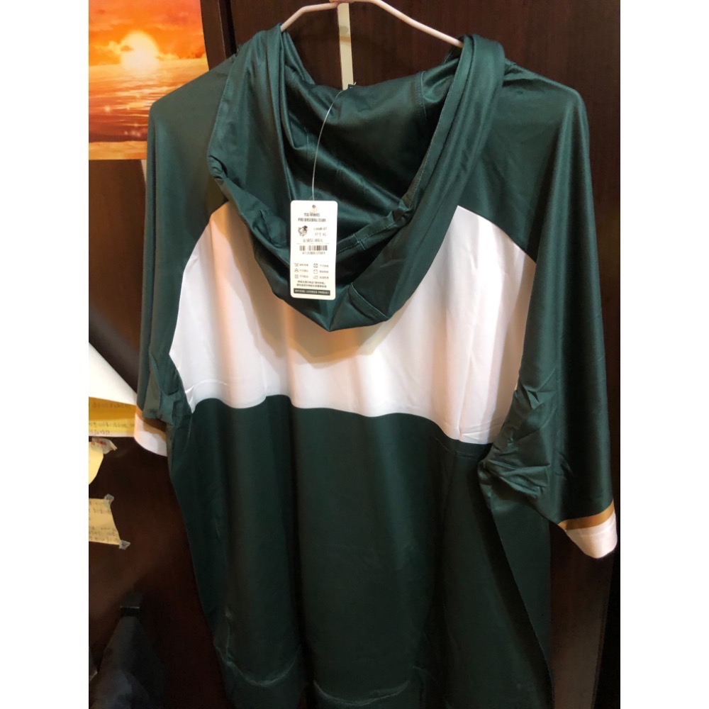 全新 現貨 台鋼雄鷹 TSGHAWKS 五分袖連帽T 尺寸M/XL 帽T 運動帽T 台鋼帽T 運動衫 台鋼 棒球⚾️-細節圖4