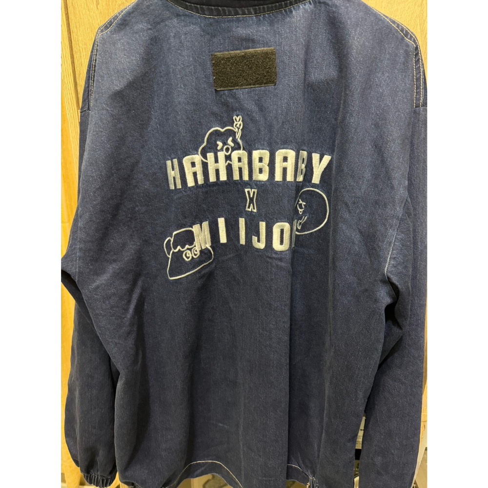 全新現貨 尺寸S 宓愛將 x Hahababy2025路跑聯名限定外套 牛仔外套 Hahababy 藍色牛仔 棉質外套-細節圖3