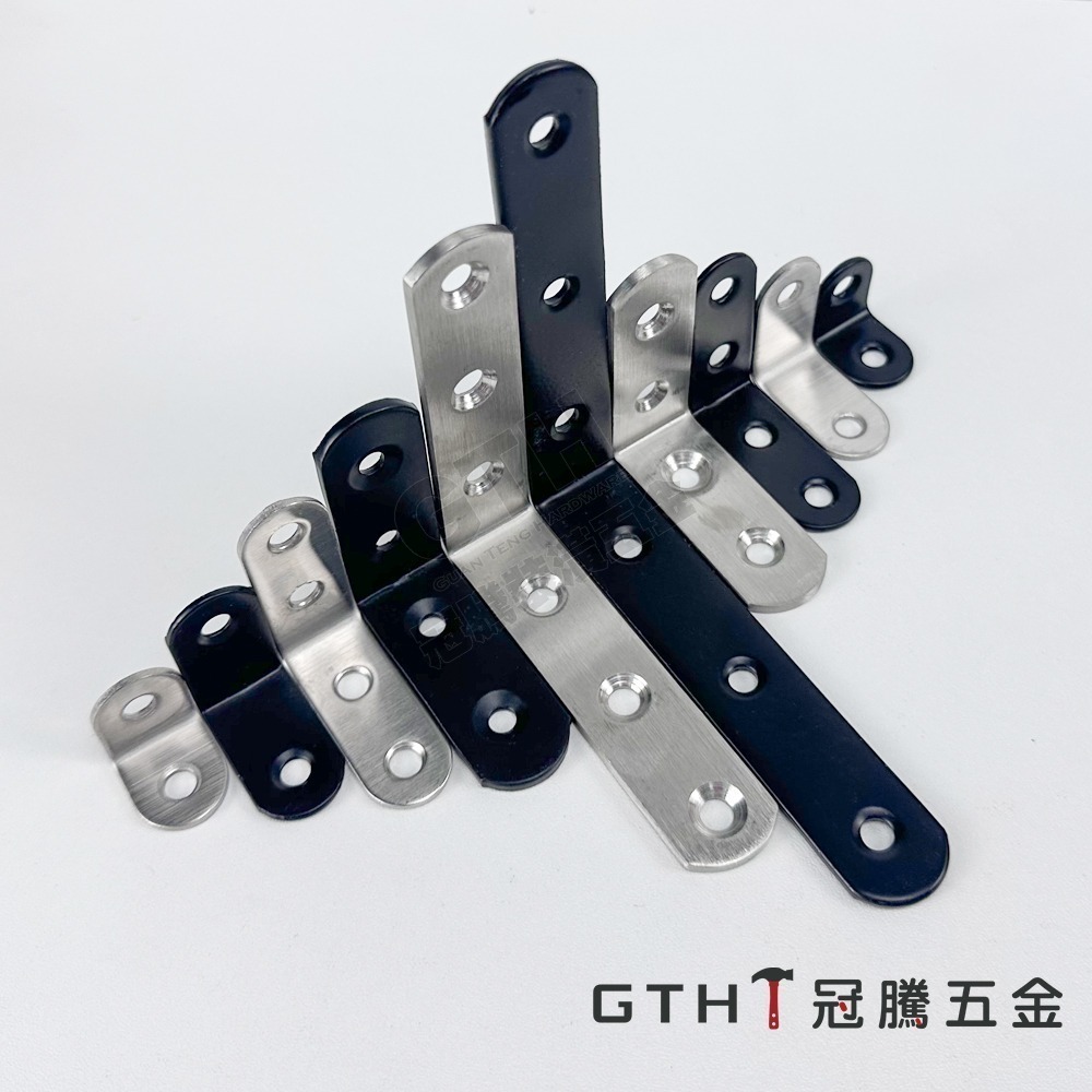不鏽鋼角鐵(白鐵色) 加厚款  L型 角鐵 補強L角 白鐵內角鐵 固定L片 90度直角固定器 多種規格 冠騰五金-細節圖2