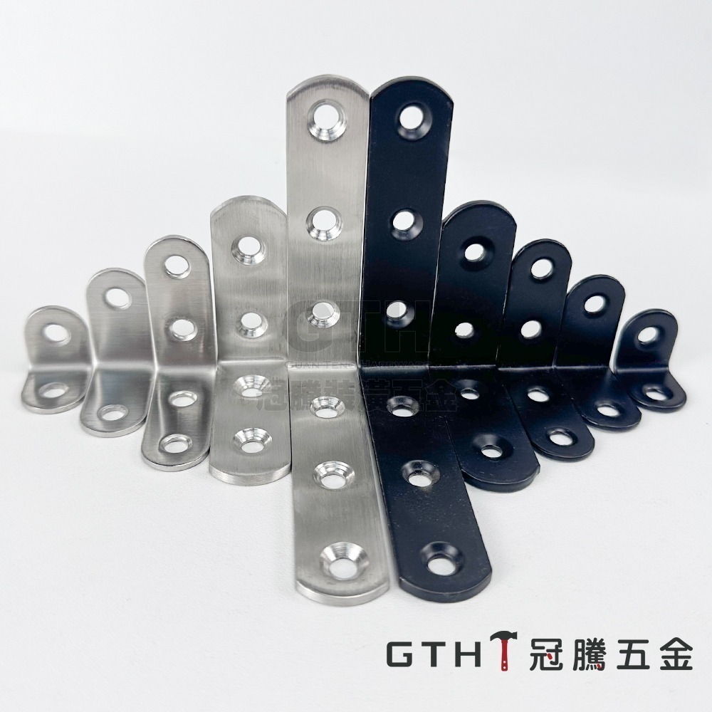 不鏽鋼角鐵(白鐵色) 加厚款  L型 角鐵 補強L角 白鐵內角鐵 固定L片 90度直角固定器 多種規格 冠騰五金-細節圖3