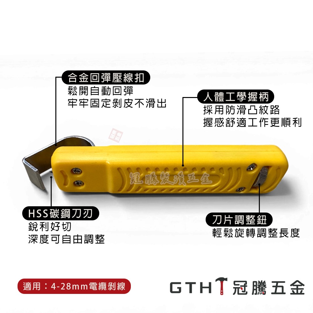 電纜剝皮器 可換刀刃 8~28mm 銅線 電纜 剪切 電纜剝線鉗 剝線器 電源線 剝線鉗 剝皮鉗 脫皮鉗 【冠騰五金】-細節圖2