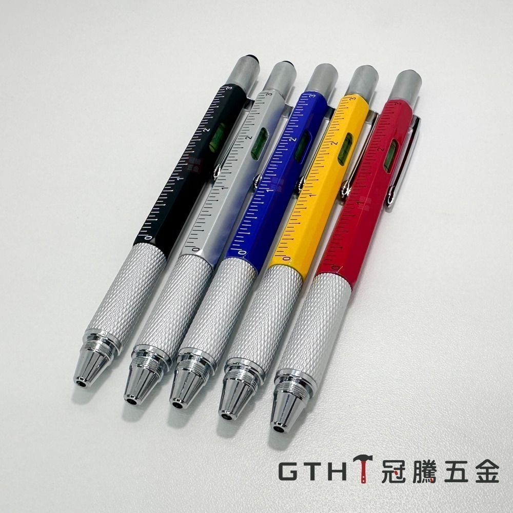 6合1 多功能 工程筆 (多贈一支芯) 電容筆 觸控筆 筆 油性筆 油性 原子筆 圓珠筆 六合一 水平儀 【冠騰五金】-細節圖2