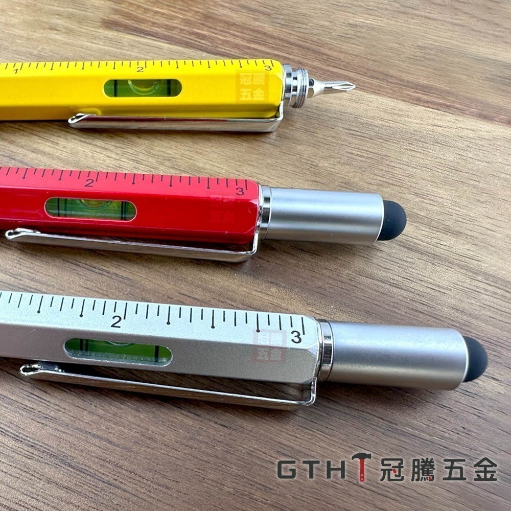 6合1 多功能 工程筆 (多贈一支芯) 電容筆 觸控筆 筆 油性筆 油性 原子筆 圓珠筆 六合一 水平儀 【冠騰五金】-細節圖7