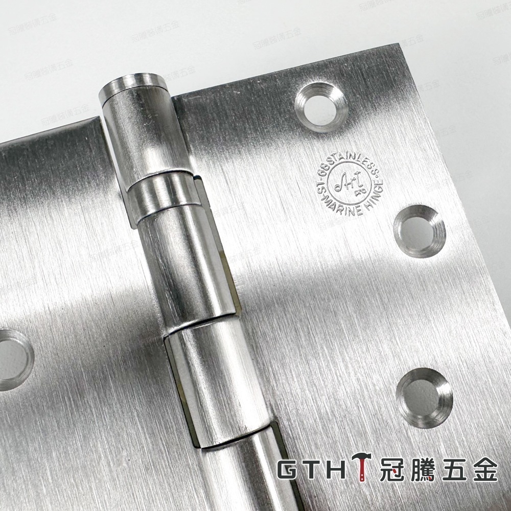 ART 白鐵磨砂鉸鏈 4英吋 5英吋 平頭 培林 後鈕 活頁 白鐵 不鏽鋼 磨砂 雙培林 鉸鍊 丁雙【GTH冠騰五金】-細節圖3