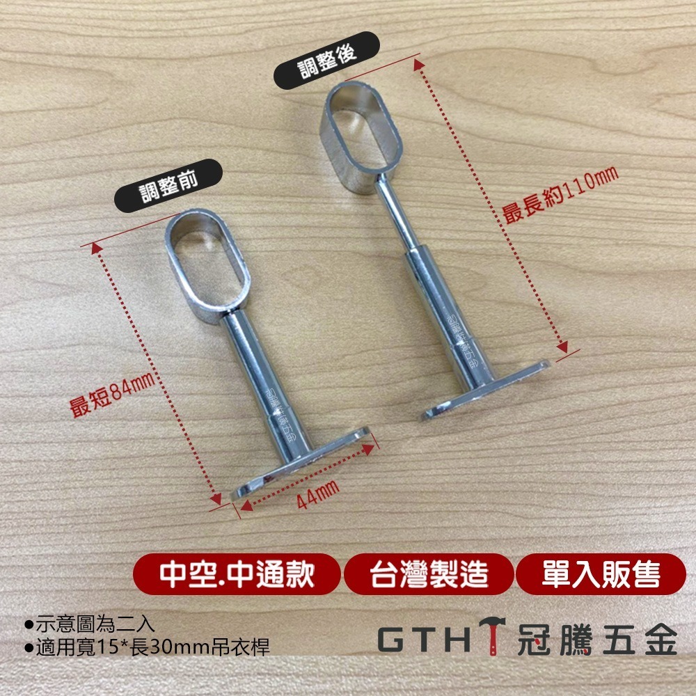 可調式目玉 管頭 封蓋 封口 中空 中通 目玉 吊衣桿 O型管 衣桿托 五金 系統家具 台灣製【GTH冠騰五金】-細節圖2