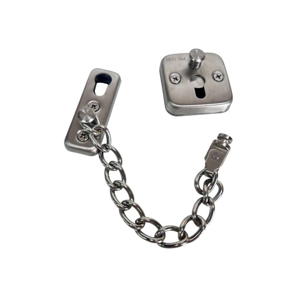 不鏽鋼防盜鏈 安全門鏈 免打孔門鎖 鐵製防盜鍊 防盜鏈 防盜扣 門鍊 門扣 窗鎖 門窗鎖 門閂 鍊鎖【GTH冠騰五金】-細節圖3