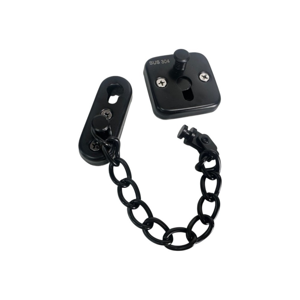不鏽鋼防盜鏈 安全門鏈 免打孔門鎖 鐵製防盜鍊 防盜鏈 防盜扣 門鍊 門扣 窗鎖 門窗鎖 門閂 鍊鎖【GTH冠騰五金】-細節圖4