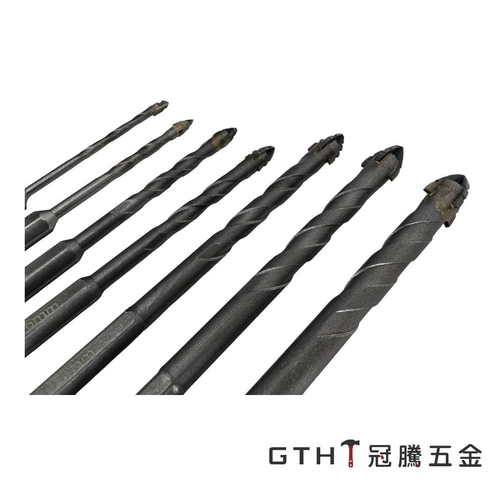 四刃 鋸齒偏心鑽頭 (七件套) 升級款 (磁磚水泥用) 三角鑽頭 六角柄 鑽尾 鑽頭 陶瓷 玻璃 打孔 鑽孔 冠騰五金-細節圖3