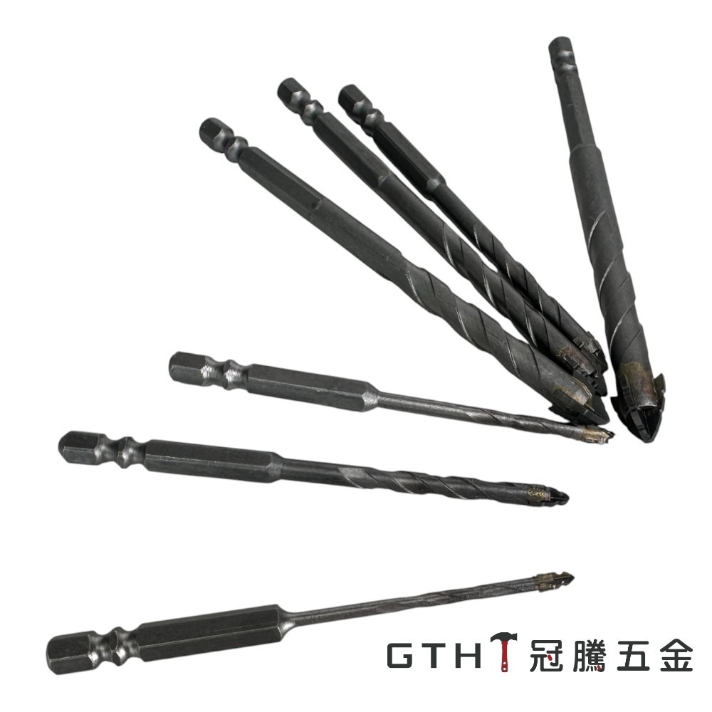 四刃 鋸齒偏心鑽頭 (七件套) 升級款 (磁磚水泥用) 三角鑽頭 六角柄 鑽尾 鑽頭 陶瓷 玻璃 打孔 鑽孔 冠騰五金-細節圖5