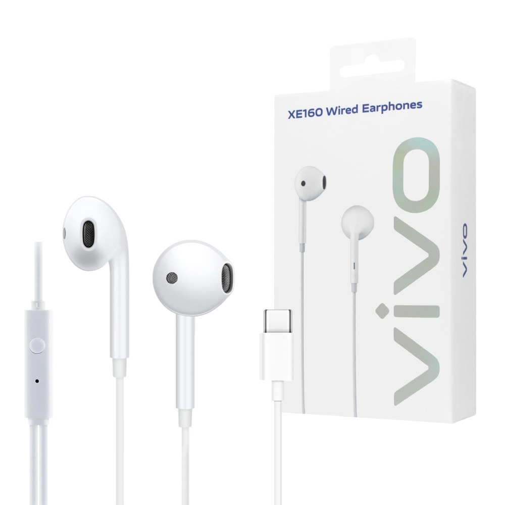 VIVO XE160 原廠盒裝 / 半入耳式線控耳機 Type-C (白色)-細節圖2