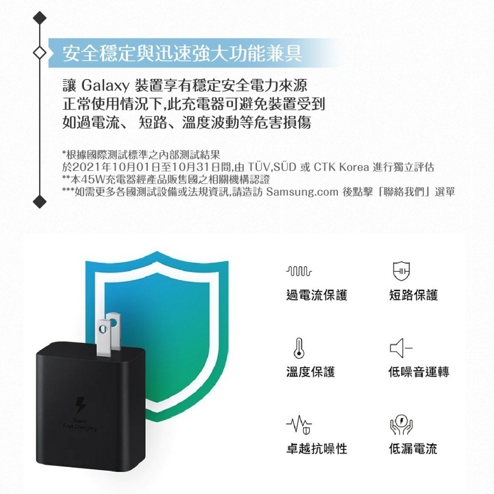 Samsung 原廠盒裝公司貨EP-T4510 45W Type C快充組(含PD旅充頭+5A雙Type C線1.8m)-細節圖7