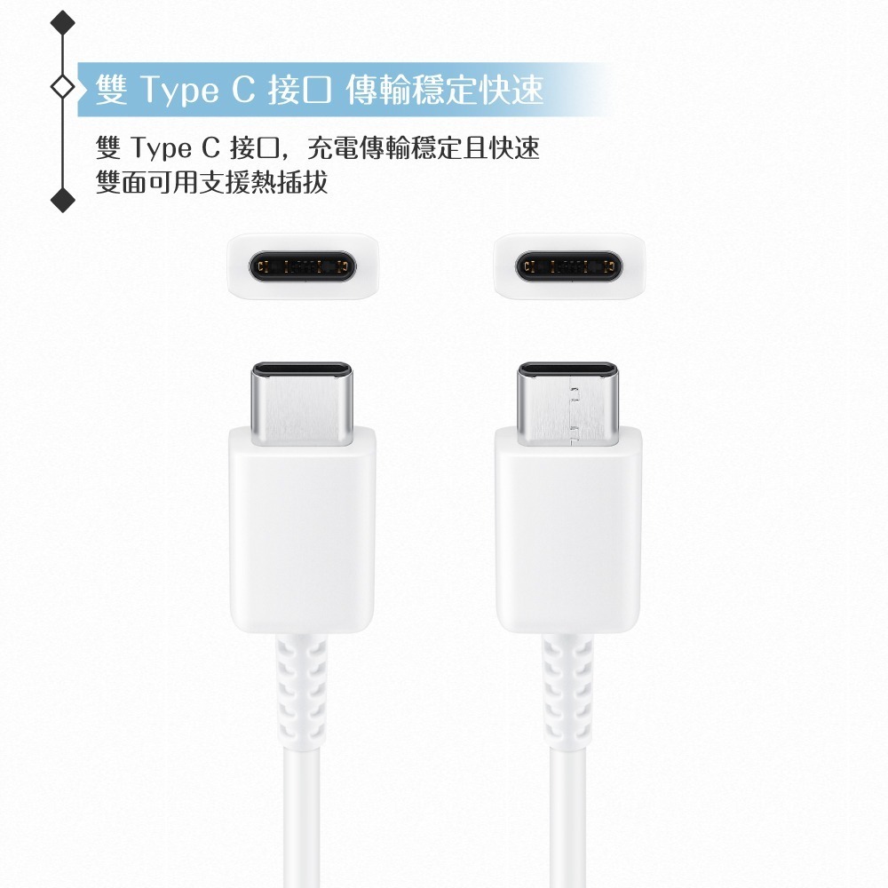 Samsung三星 原廠公司貨 T2510 超快充25W + DA705 3A 雙Type C線 1m (盒裝)-細節圖9