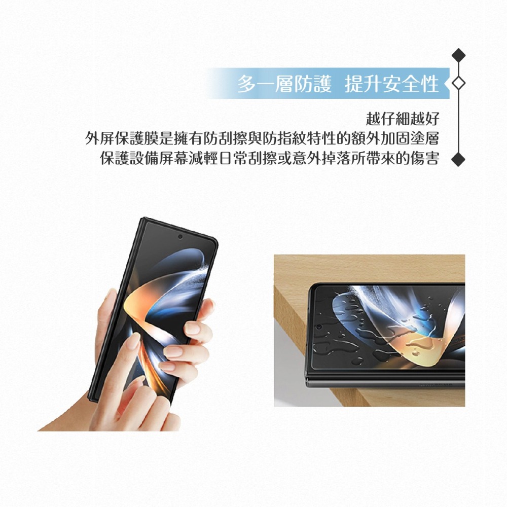 Samsung 三星 原廠公司貨 Z Fold4 封面螢幕保護貼 UF93P - 內含2片保護貼 (盒裝)-細節圖9