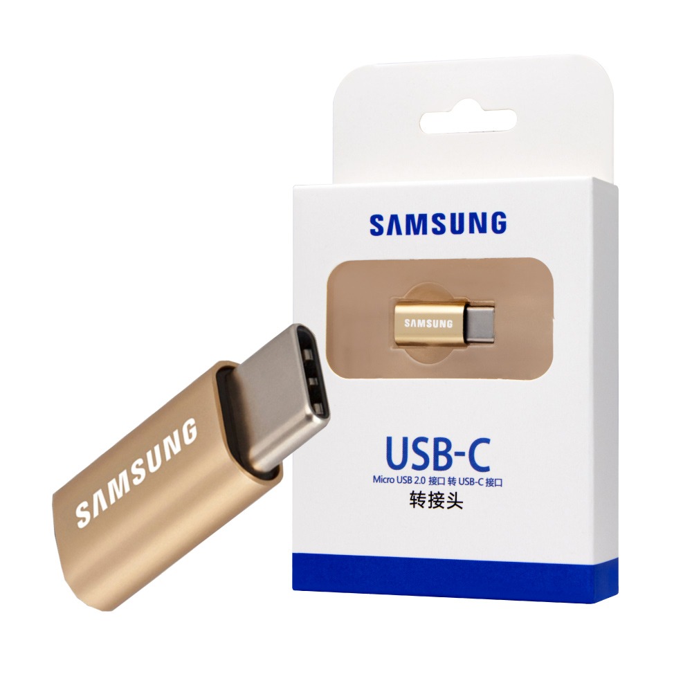 Samsung三星 原廠公司貨GD600 / Micro USB to Type C 轉接器 - 金 (盒裝)-細節圖2