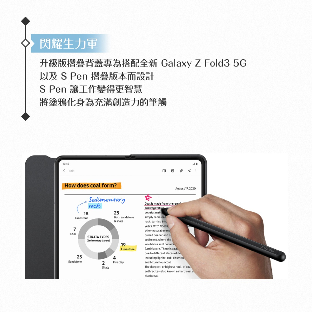 Samsung三星 原廠Galaxy Z Fold3 5G專用 翻頁式保護殼 (附S pen)-細節圖6