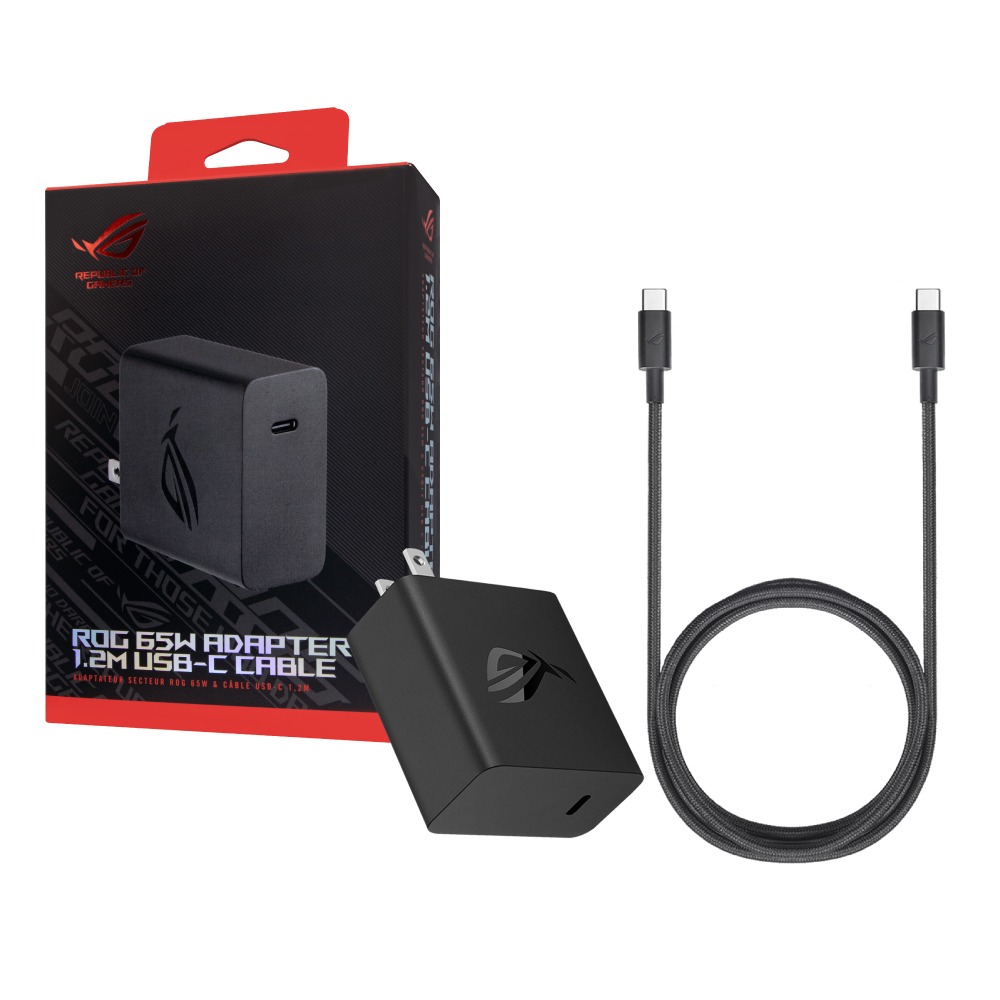 ASUS華碩 原廠新款公司貨 ROG 65W 快充充電器 & 1.2m Type-C 充電線組【2024新版】-細節圖2