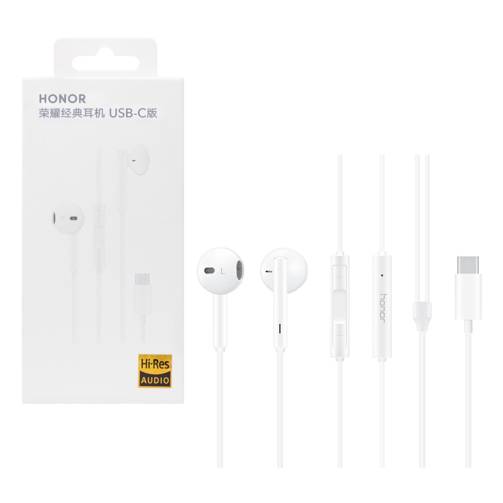 榮耀honor AM33 新款原廠盒裝 半入耳式線控耳機 Type-C (白色)-細節圖2