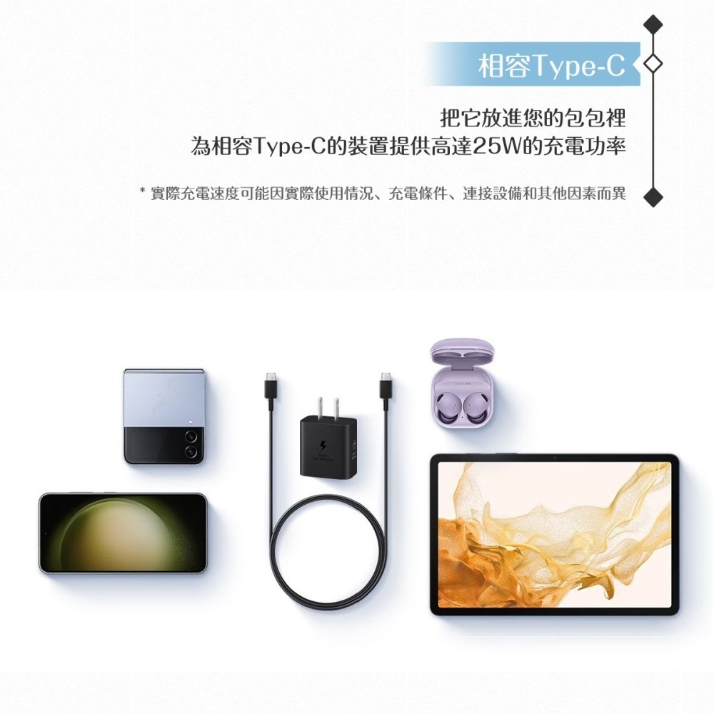 Samsung 正原廠新款盒裝 25W Type C 超快速充電器EP-T2510 (for Fold7 Flip7)-細節圖10