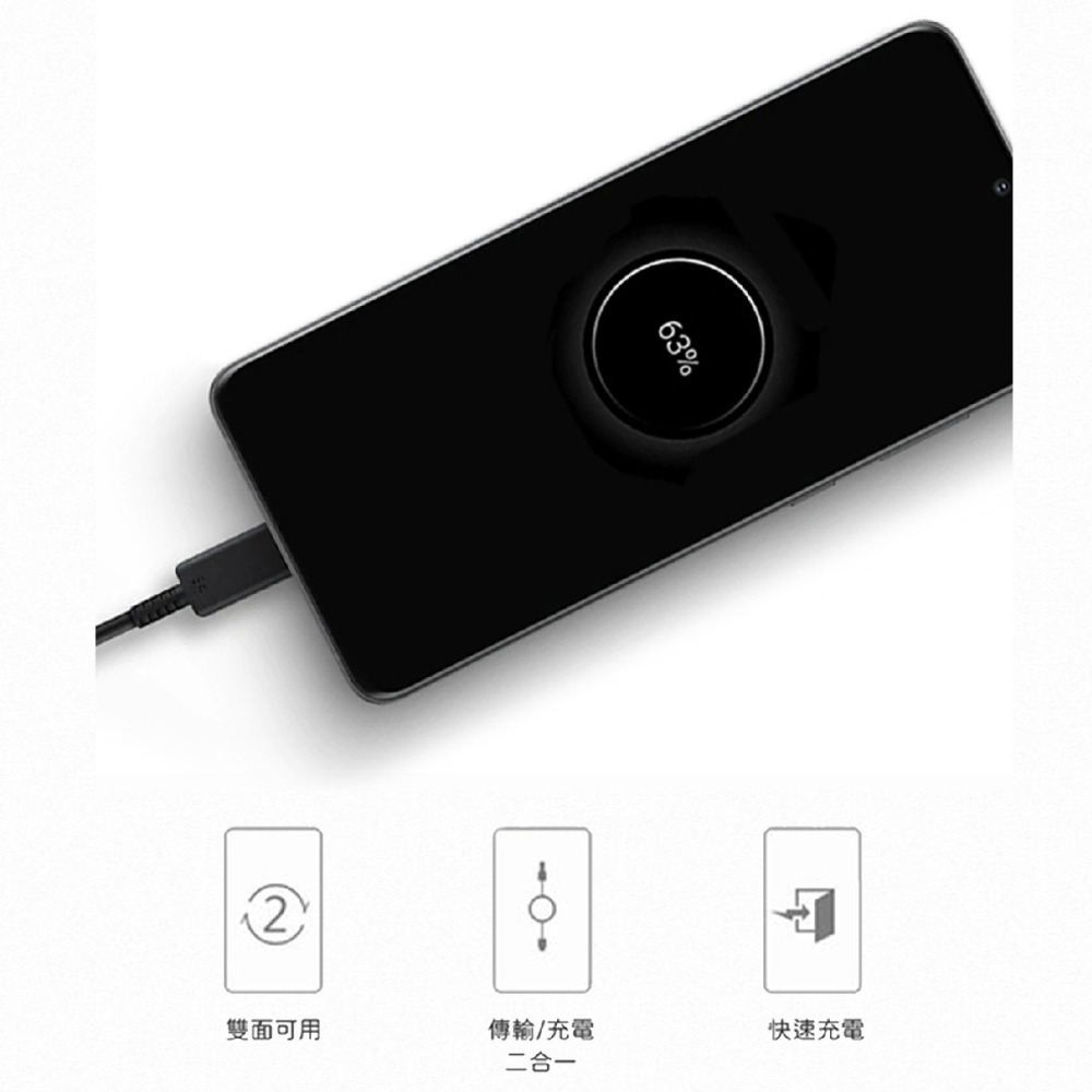 Samsung 原廠公司貨EP-DA705 3A 雙Type C傳輸線1m -黑 ( for Galaxy A )-細節圖7