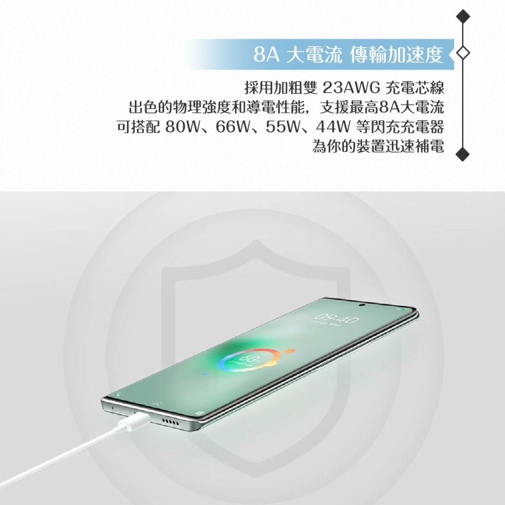 VIVO 8A 原廠盒裝 Type C 閃充充電線_80W(11V/7.3A) Max-細節圖6