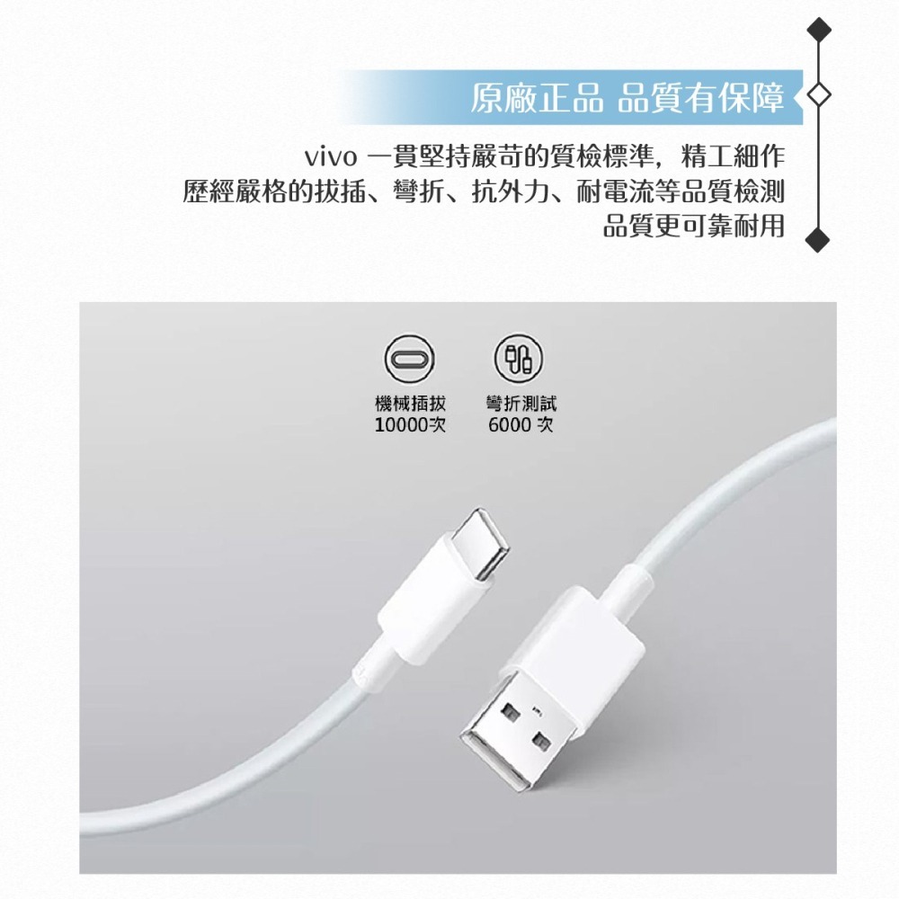 VIVO 8A 原廠盒裝 Type C 閃充充電線_80W(11V/7.3A) Max-細節圖8
