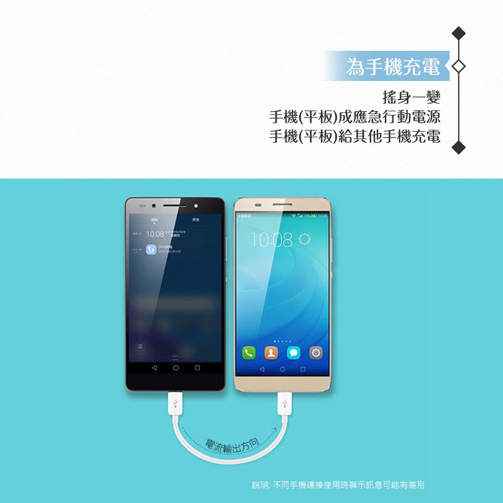 Huawei華為 原廠盒裝 Micro USB to Micro USB 電源分享線 (藍牙耳機 / 手環適用)-細節圖8