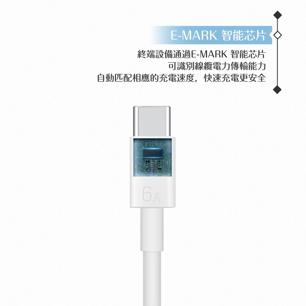Huawei華為 原廠盒裝1M Type-C to Type-C 超級快充充電線 6A (CC801)-細節圖8