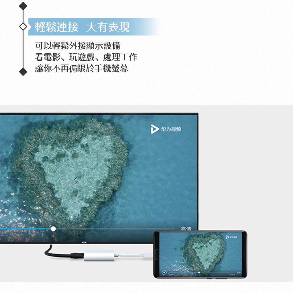 Huawei華為 原廠盒裝 MateDock 2 多媒體HDMI轉接器 Type-C (AD11)-細節圖6