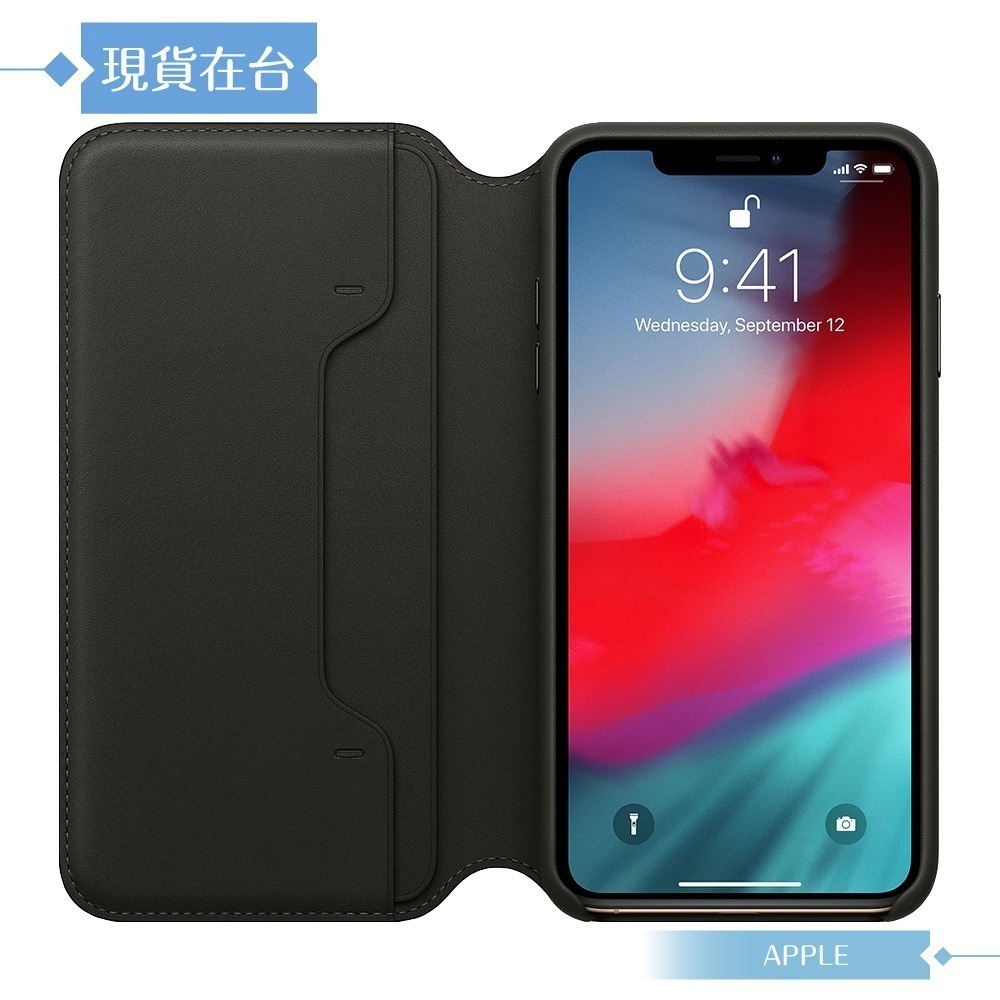 APPLE蘋果 原廠 iPhone Xs Max 皮革雙面夾 黑色【台灣公司貨】-細節圖5