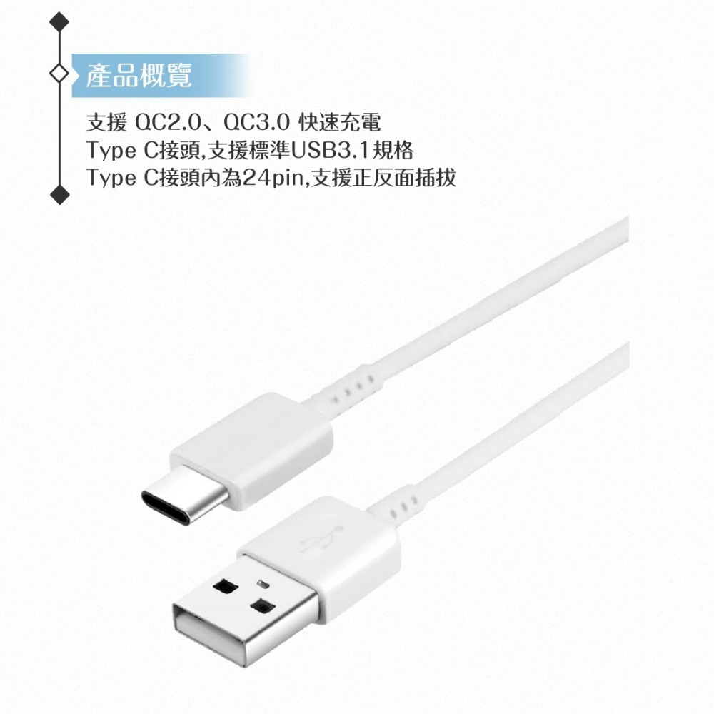 【2入】Samsung 三星製造 Type C to USB 快充線 (密封裝)-細節圖8