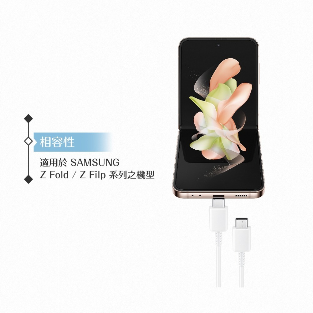 Samsung 三星製造 雙Type-C 快充數據線-密封裝 ( for Z Fold7 Flip7 )-細節圖6