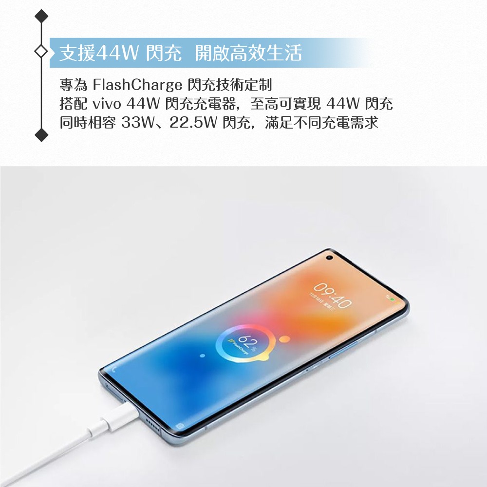 VIVO 4A 原廠 Type C 閃充充電線-密封裝,44W(11V/4A) Max-細節圖8