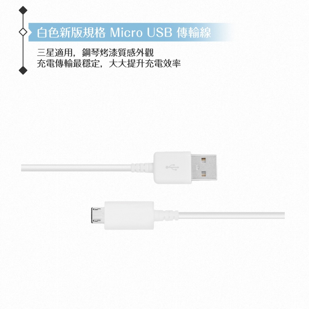 Samsung 三星適用 1M新版 Micro USB充電線-白/密封裝 ( for Note/S系列 )-細節圖9