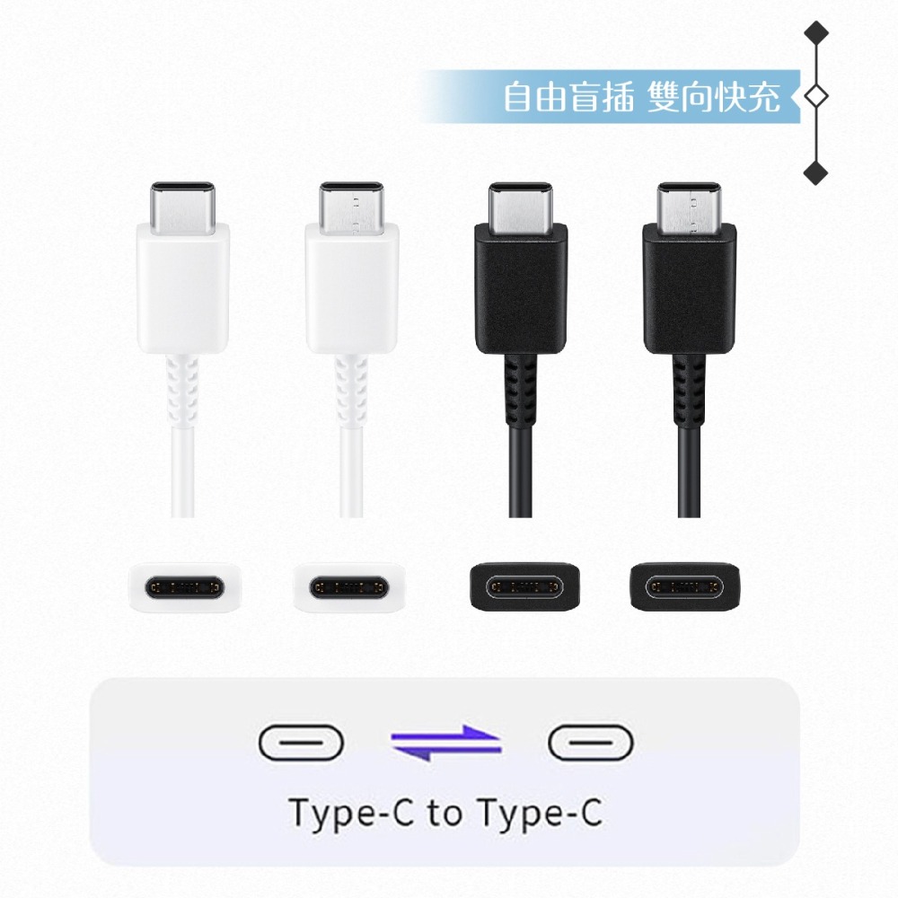 Samsung 三星適用 Type C to Type C 3A 快充數據線 (密封裝)-細節圖8